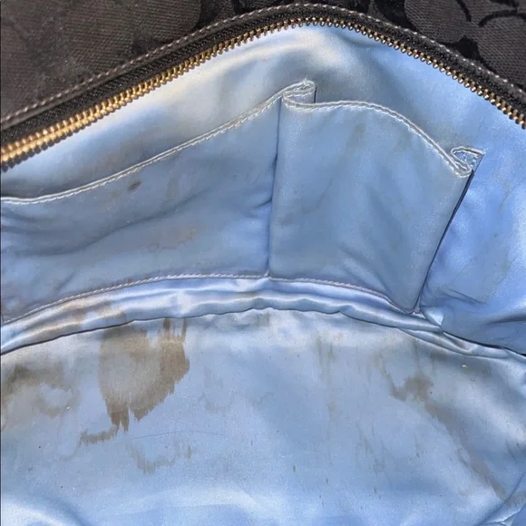 COACH Black Signature Monogram Career Shoulder Bag - Picture 9 of 13